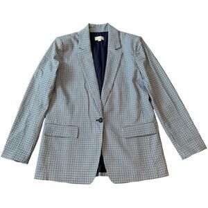 Loft Women's Relaxed Modern Houndstooth Blazer Preppy Career Jacket Sz 6